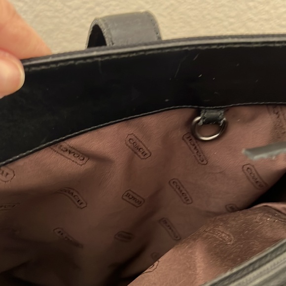 Coach Extra large vintage tote black leather trimmed - Picture 12 of 14